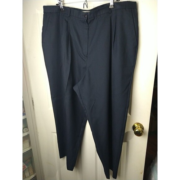 Lord Taylor Blue Pleated Straight Pocket Stretch Waist Pants. Size 22W - Picture 1 of 13